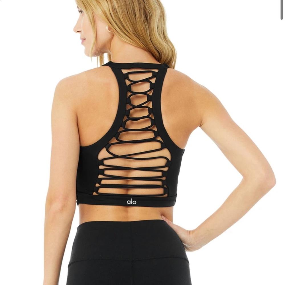 Alo yoga black bra top size small!